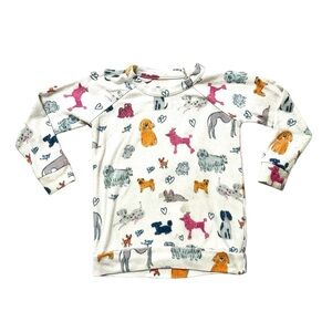 Chaser white crewneck sweater sweatshirt top with multicolor dogs puppies. 4T.